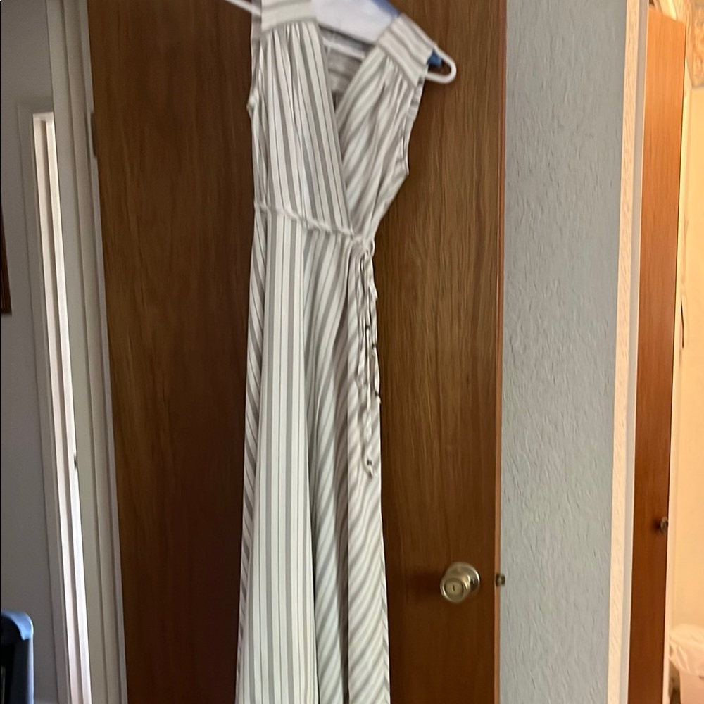 Elegant Striped White Dress